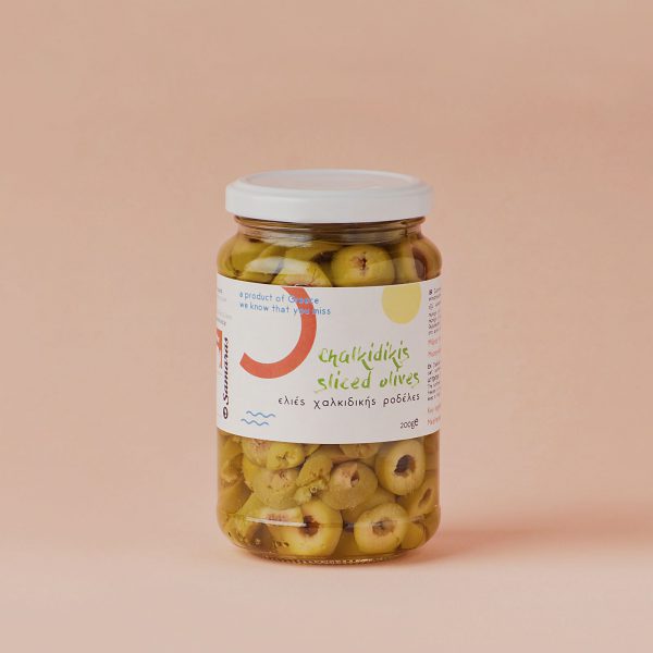 chalkidiki sliced olives packed jar 200g